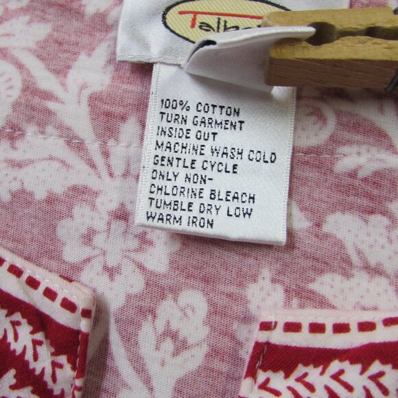 Talbots Vintage 100% Soft Cotton Red/White Floral Tunic Top XL - Picture 4 of 16
